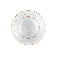 Light luxury gold-rimmed glass fruit plate tea table 5