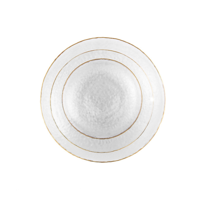 Light luxury gold-rimmed glass fruit plate tea table 5