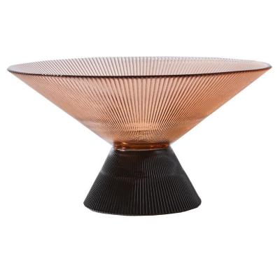 Glass high-legged colorful fruit plate 14