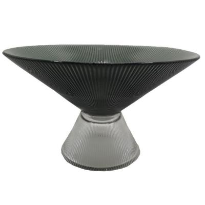 Glass high-legged colorful fruit plate 15