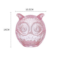 Pink Owl Glass Candlestick Ornaments Candy Jar Wine Glass 32